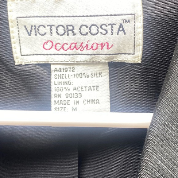 Victor Costa 100% Silk Beaded black open front blazer / jacket sz M oversized - Picture 16 of 16